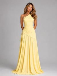 Robe longue asymétrique en mousseline