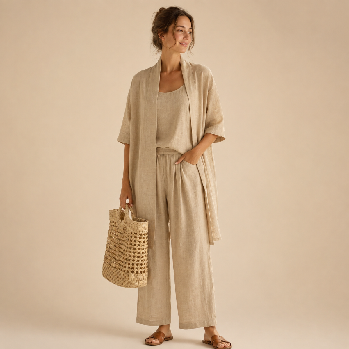 Ensemble trois pièces en lin Juliette