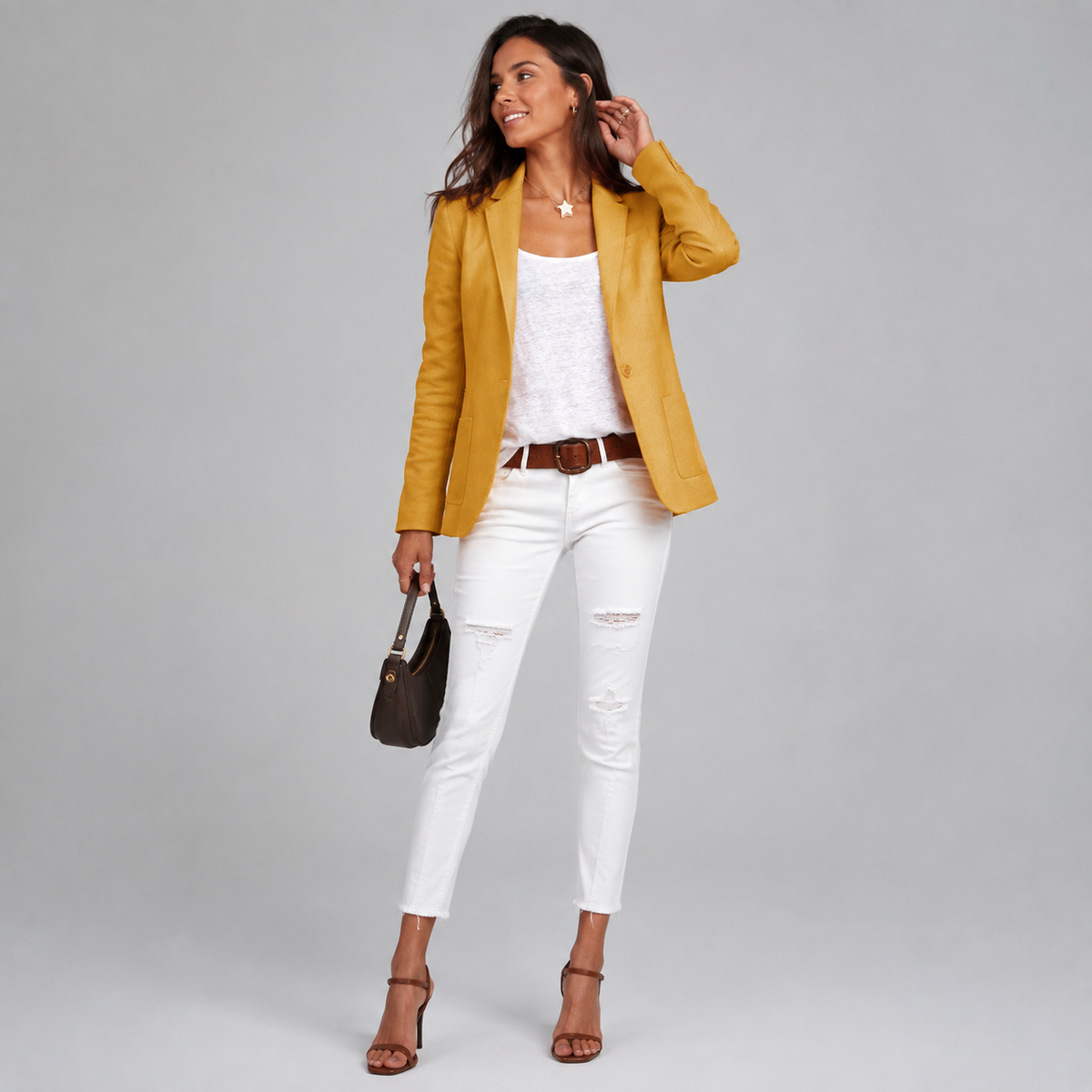 Blazer ajusté à un bouton