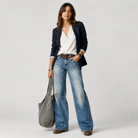 High-waisted wide-leg jeans