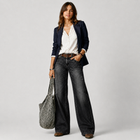 High-waisted wide-leg jeans