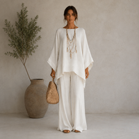 Ensemble tunique et pantalon asymétrique