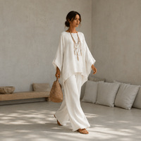Ensemble tunique et pantalon asymétrique