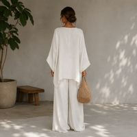 Ensemble tunique et pantalon asymétrique