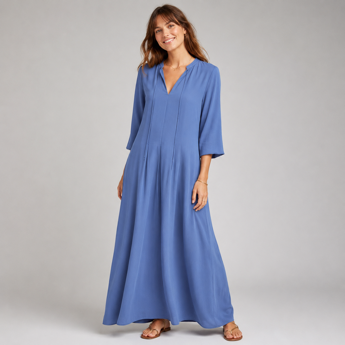 Robe maxi à manches longues