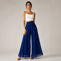 Pantalon taille haute à jambes larges