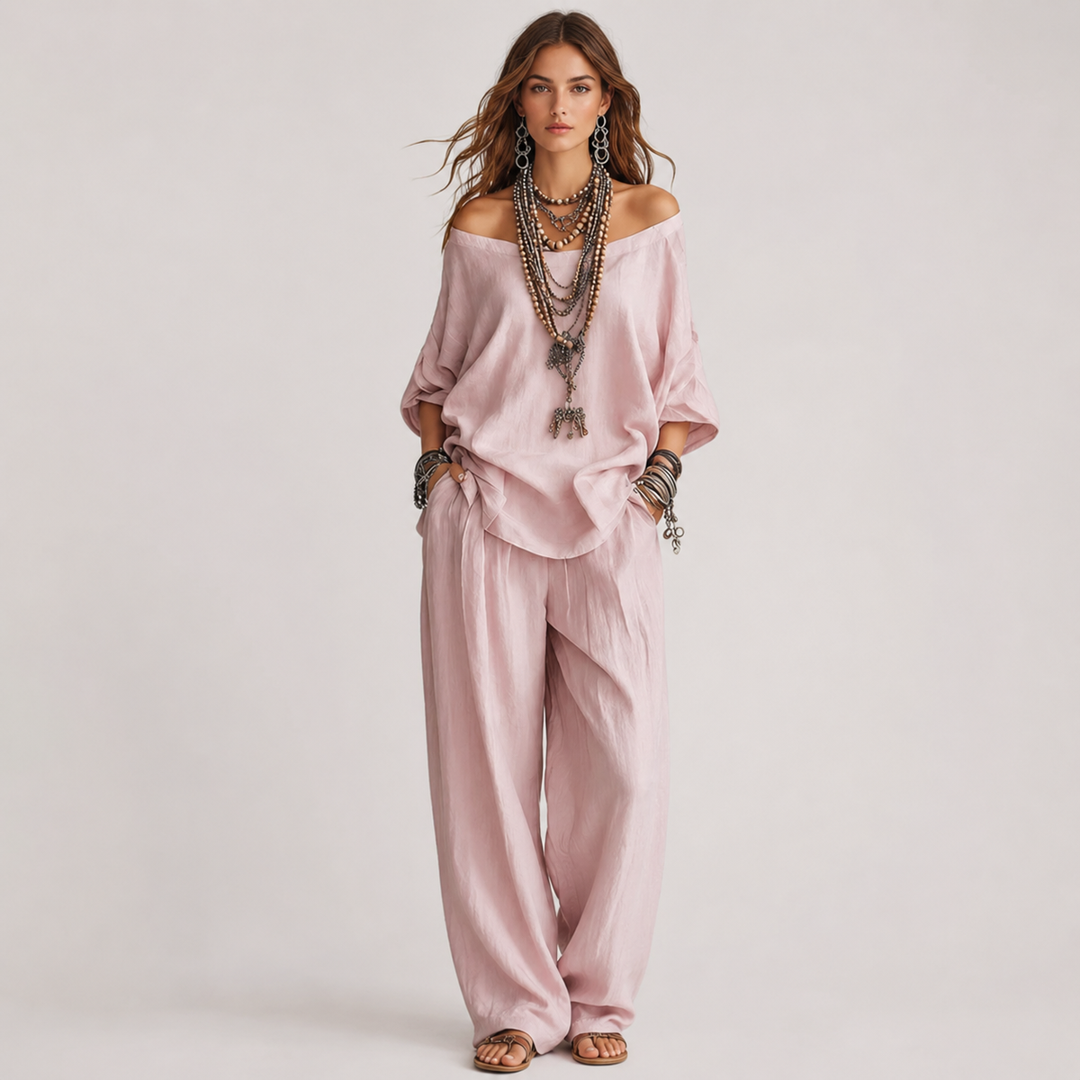 Ensemble blouse et palazzo bohème