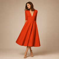 Robe midi évasée trapèze