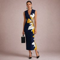 Robe midi cintrée à fleurs
