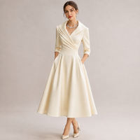 Robe midi trapèze en satin