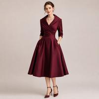 Robe midi trapèze en satin