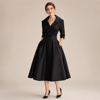Robe midi trapèze en satin