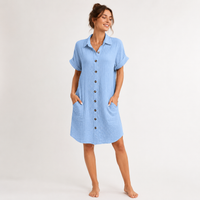 Robe chemise d'été boutonnée sur le devant