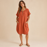 Robe à poches et col zippé