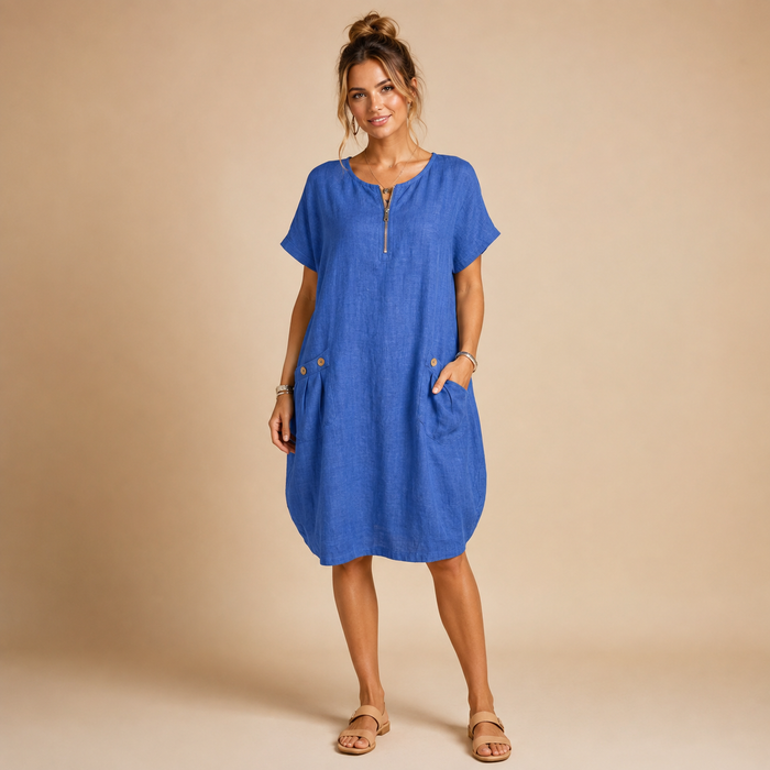 Robe à poches et col zippé