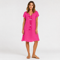 Robe midi décontractée à col en V
