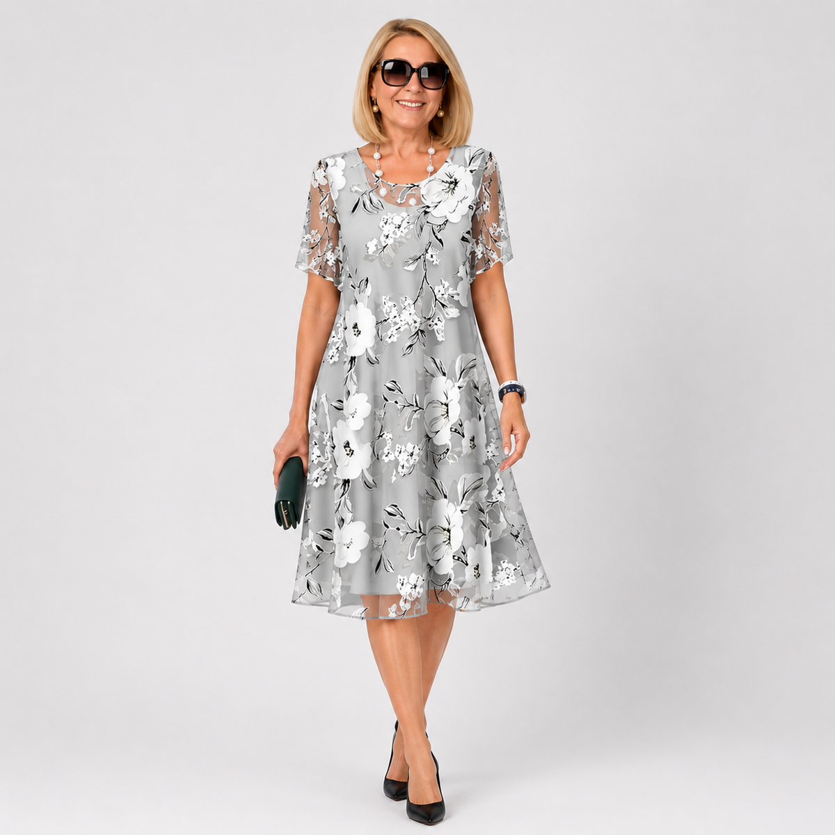 Robe Yolanda en mousseline à fleurs