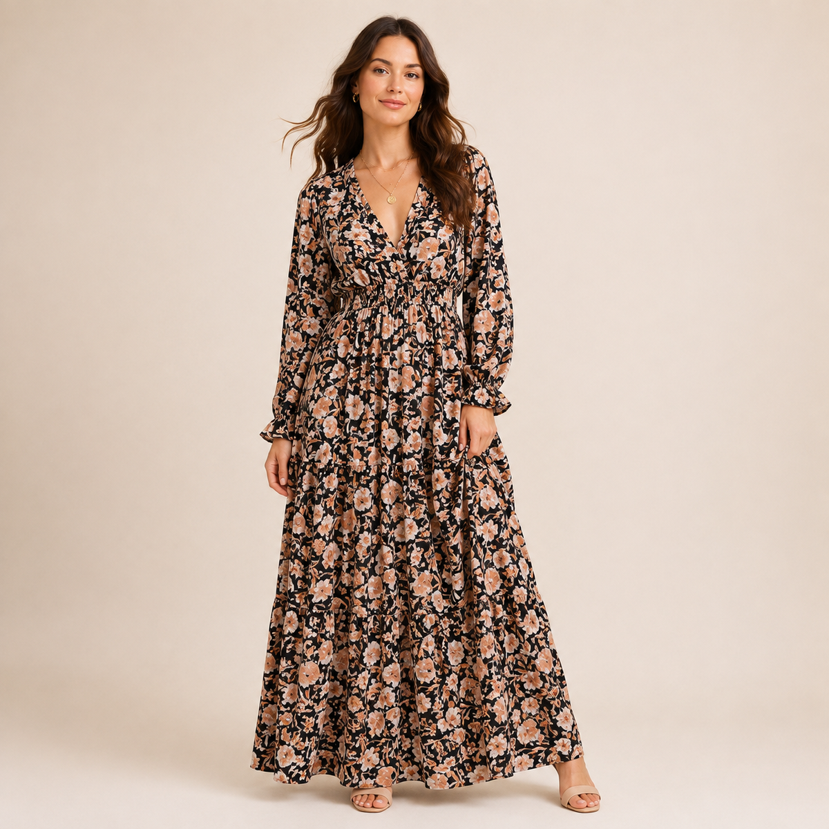 Robe midi d'été Joan à col V