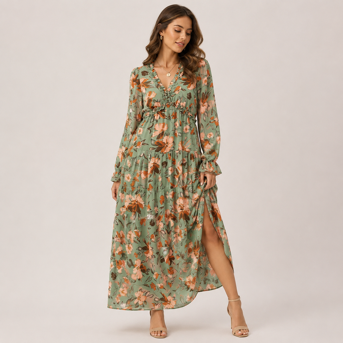 Robe midi d'été Joan à col V