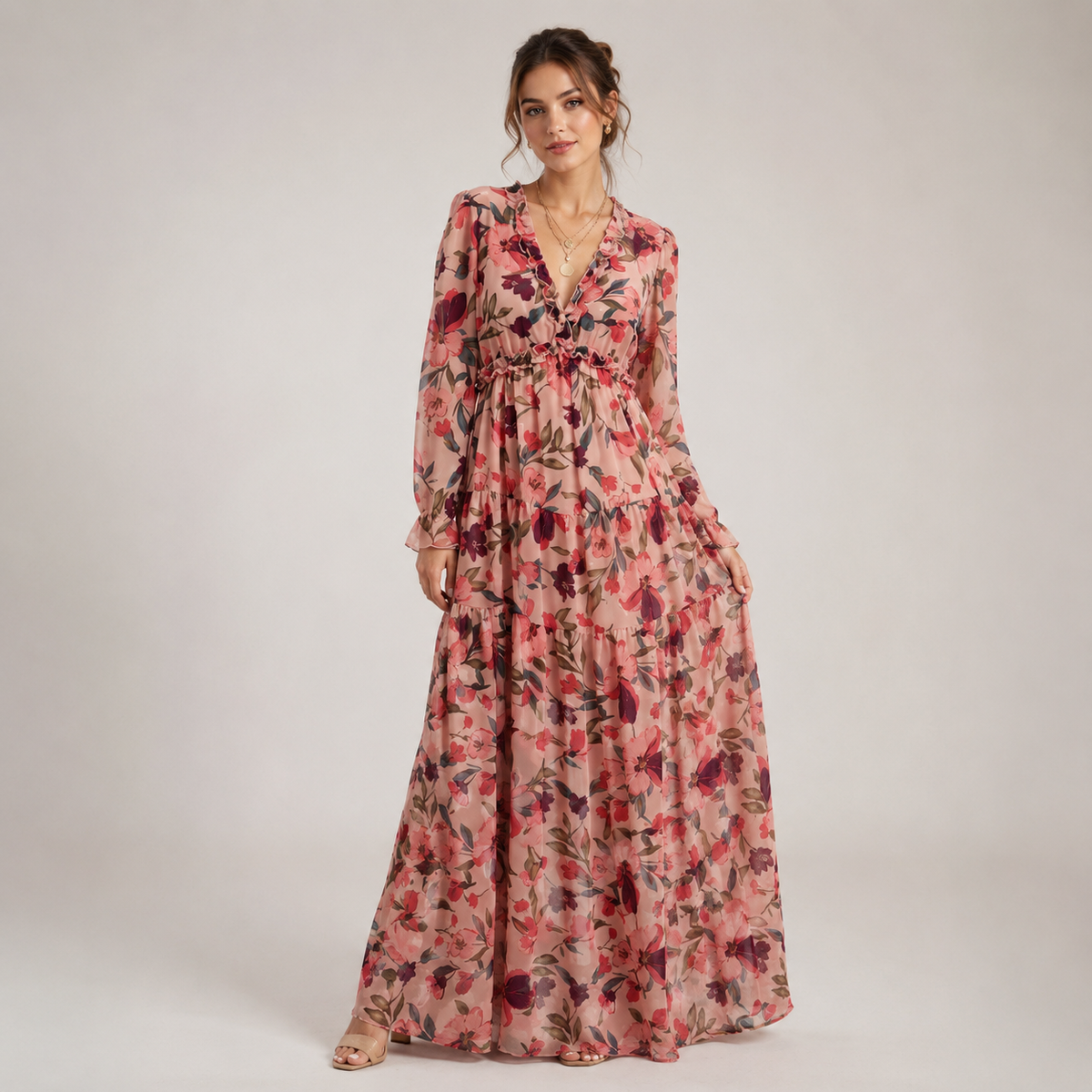 Robe midi d'été Joan à col V