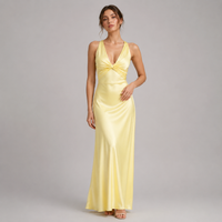 Backless satin maxi dress