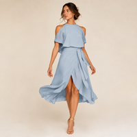 Robe midi fendue à col halter