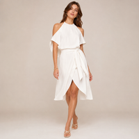 Robe midi fendue à col halter