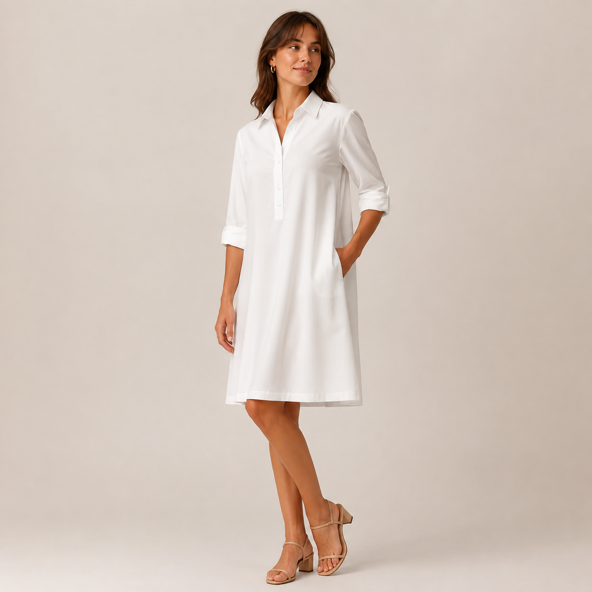 Casual midi shirtdress
