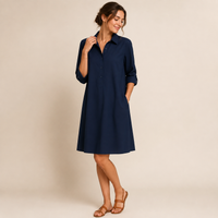 Robe chemise midi décontractée