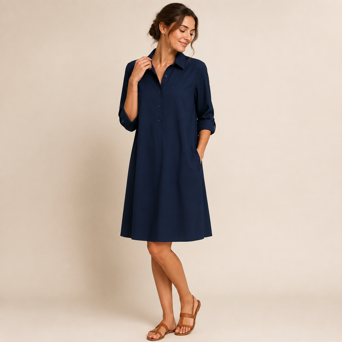 Casual midi shirtdress