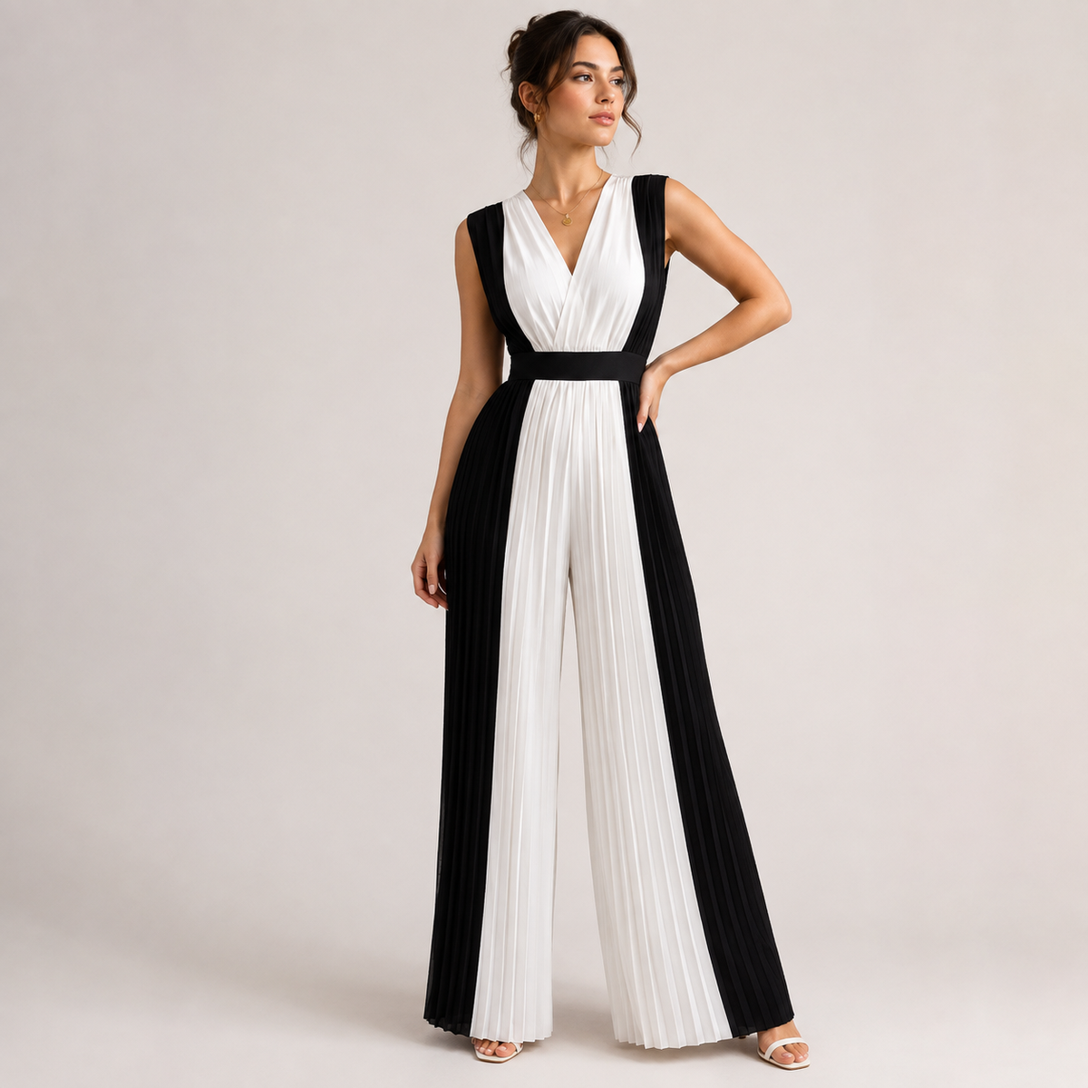 Black White Chic Jumpsuit