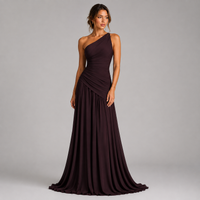 Robe longue asymétrique en mousseline