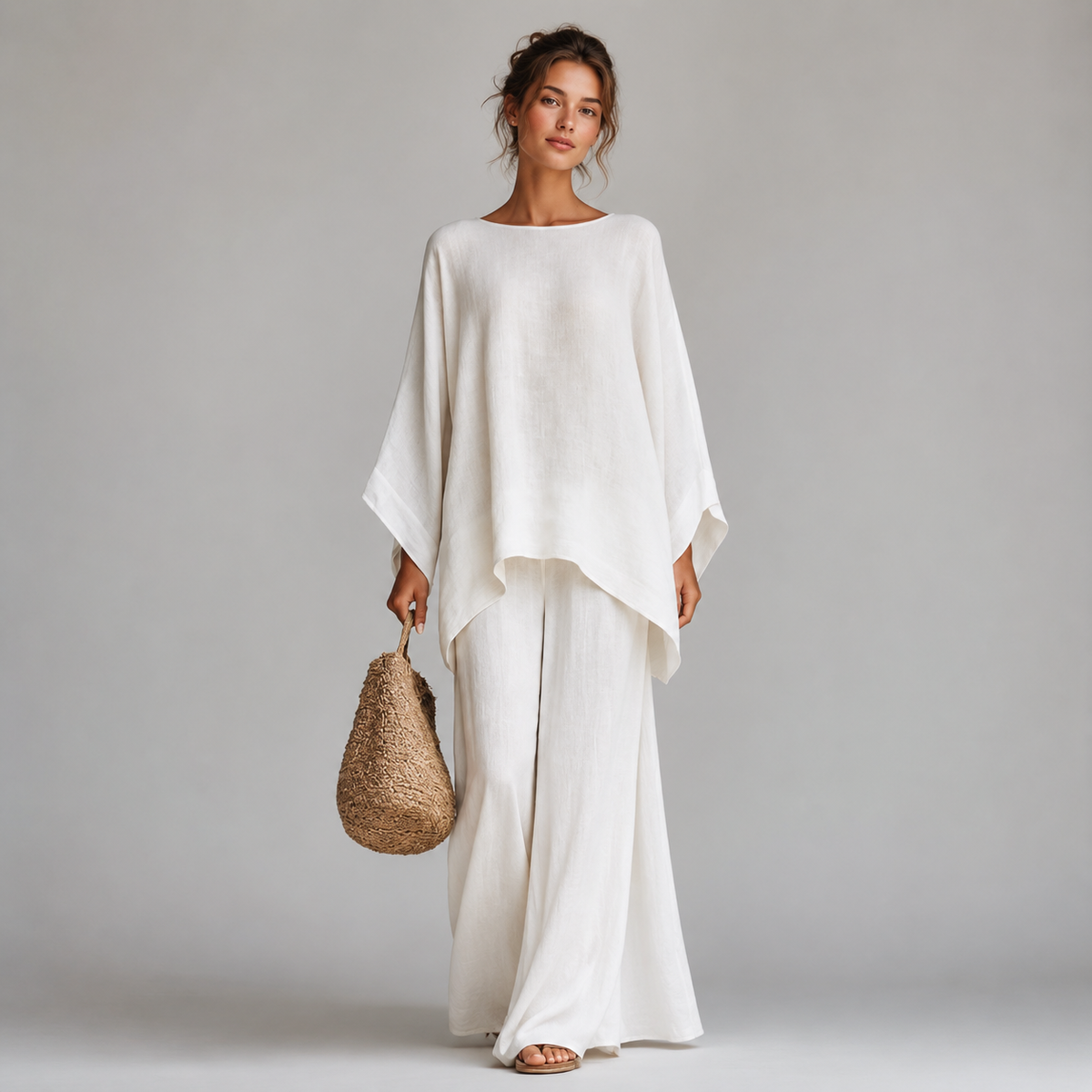 Ensemble tunique et pantalon asymétrique