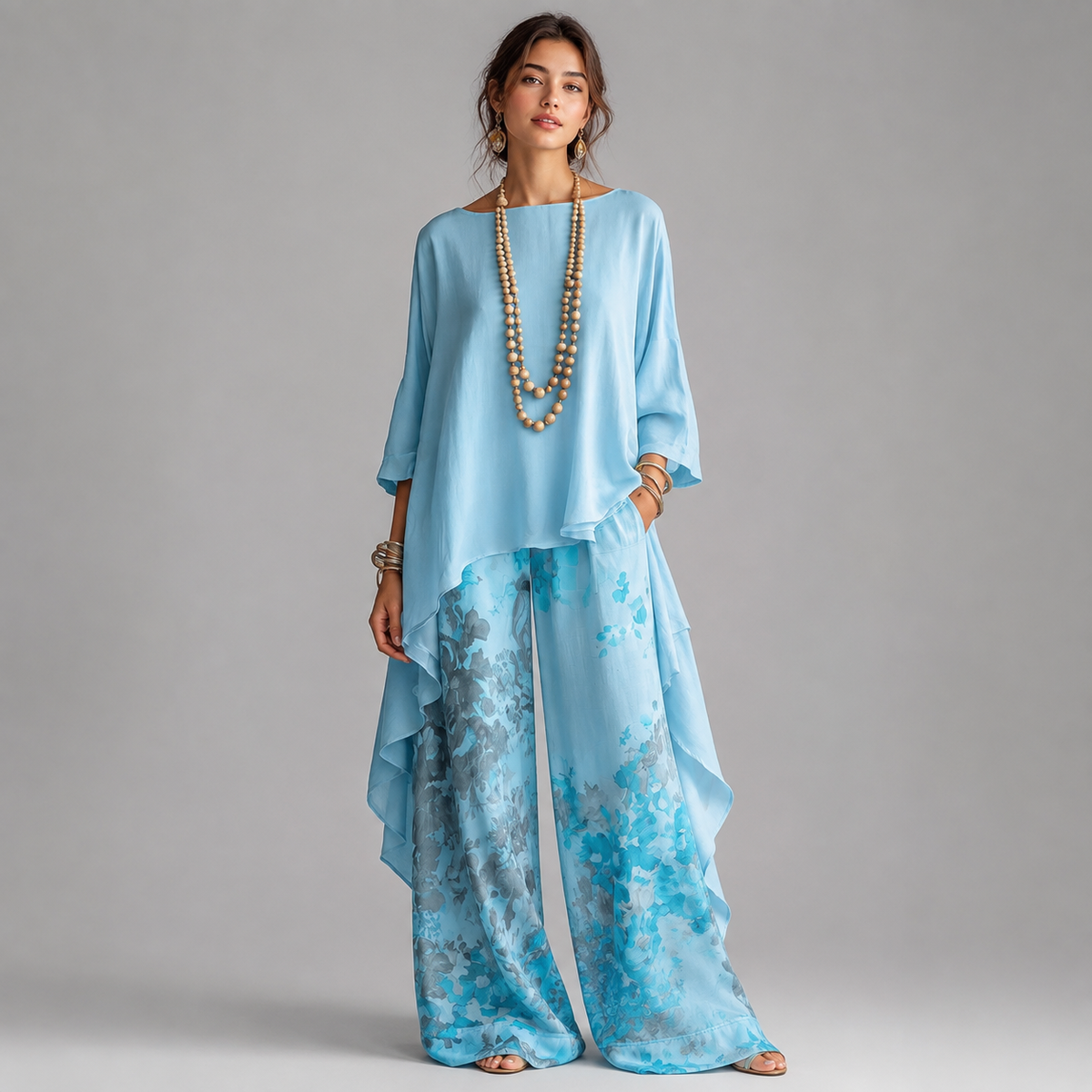 Ensemble pantalon asymétrique imprimé
