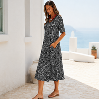 Robe midi évasée à fleurs