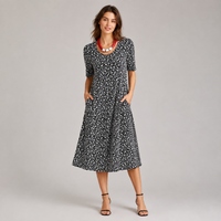 Robe midi évasée à fleurs