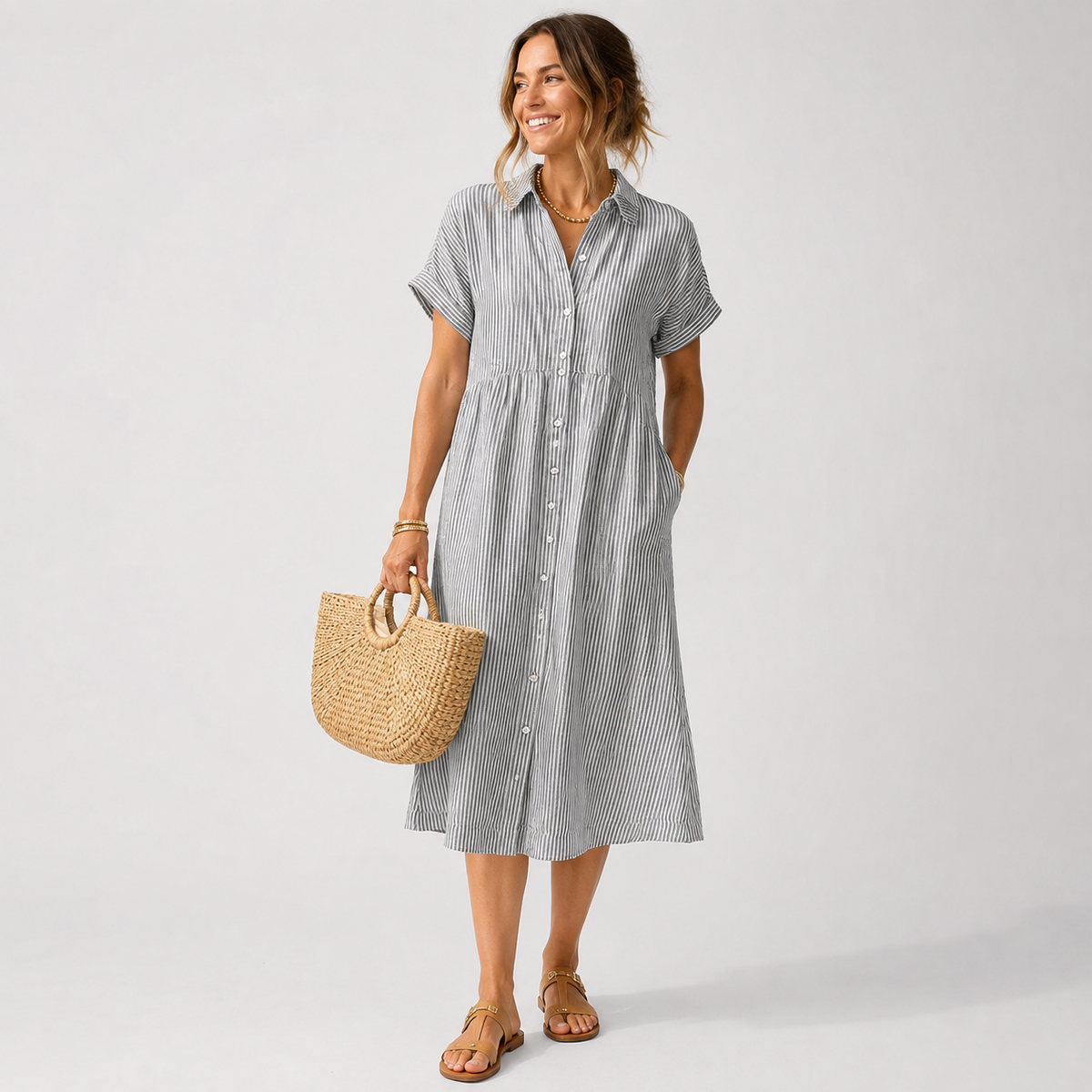 Robe longue fendue à épaules dénudées