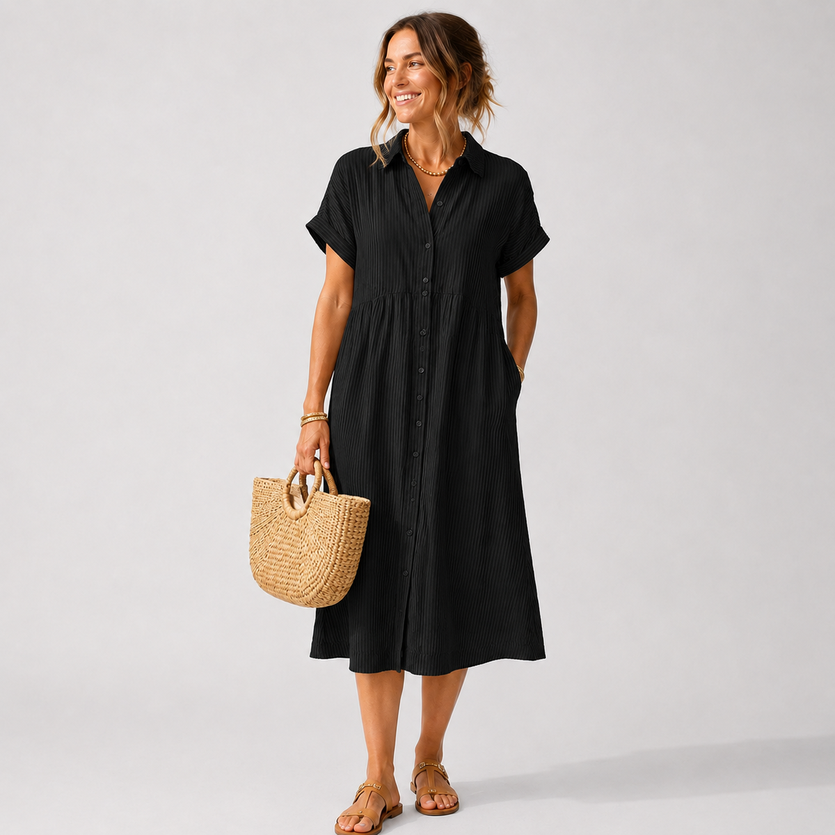 Robe longue fendue à épaules dénudées