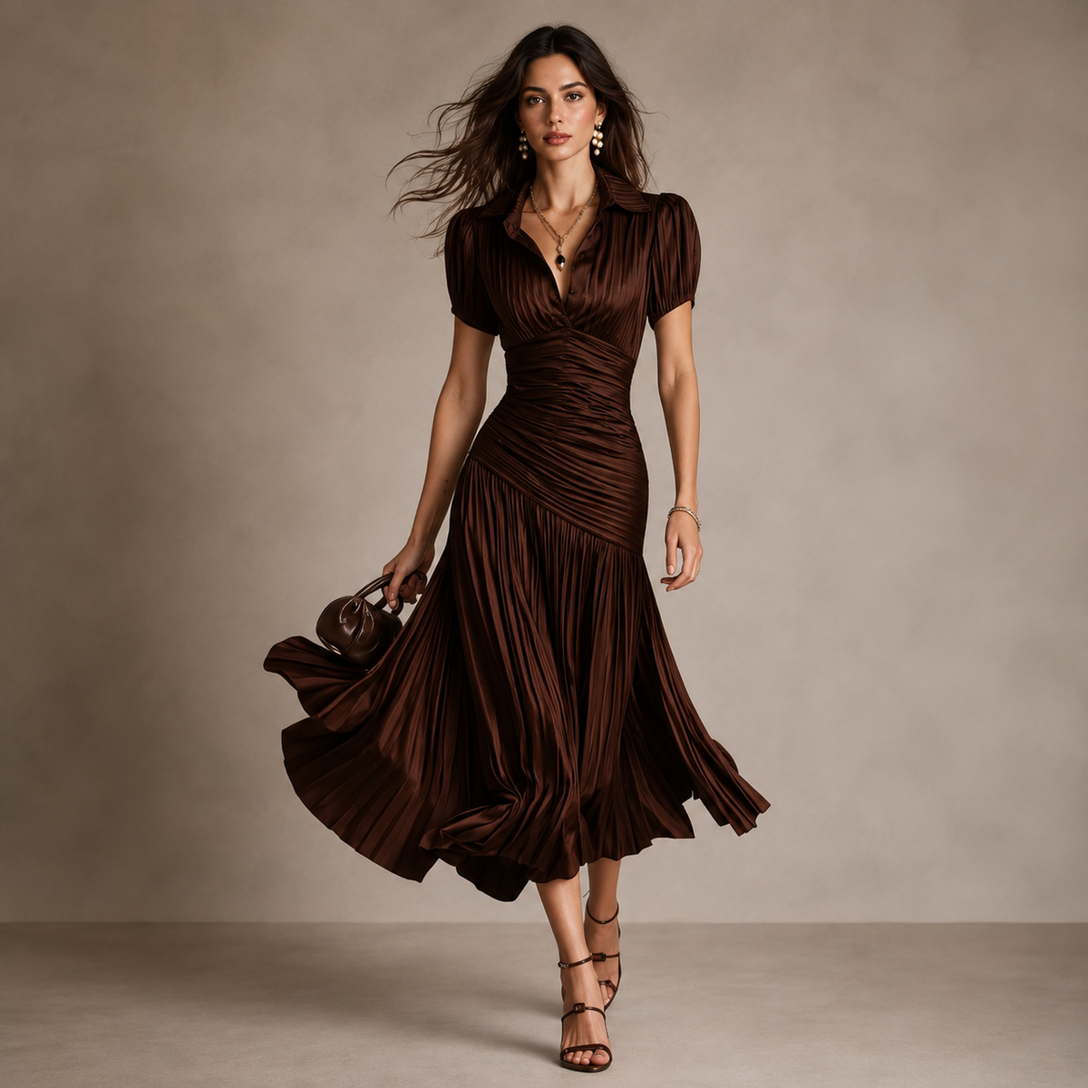 Robe de soirée midi en satin