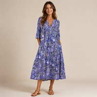 Robe midi bohème à fleurs