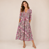 Robe midi bohème à fleurs