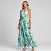 Robe longue dos nu à fleurs