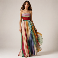Robe longue plissée bustier Moreau