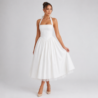 Backless midi dress for wedding guest