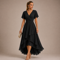 Robe midi asymétrique Serelle Vintage en mousseline