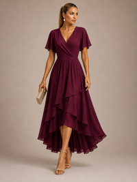Robe midi asymétrique Serelle Vintage en mousseline