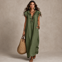 Robe longue bohème à volants Auriane