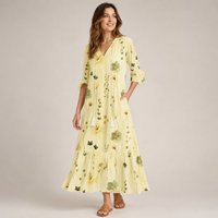 Robe longue bohème Aveline à col V