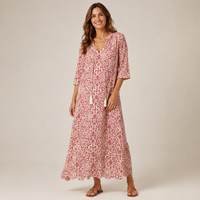 Robe longue bohème Aveline à col V