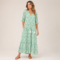 Robe longue bohème Aveline à col V